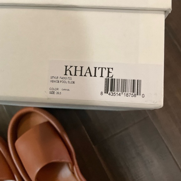 KHAITE Venice Caramel Brown Leather Open Toe Raises Sole Slide Sandals S… - Picture 6 of 6
